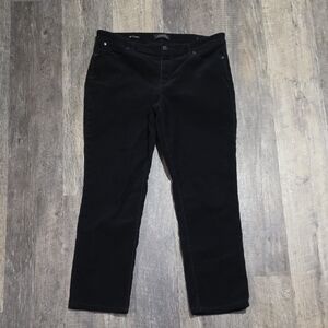 Talbots Black Corduroy Women's Size 14 Straight Flawless Five Pocket